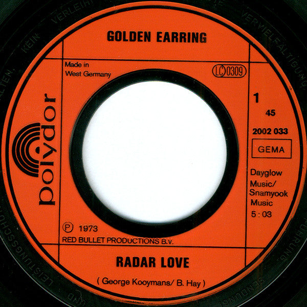 Golden Earring : Radar Love / Buddy Joe (7", Single)