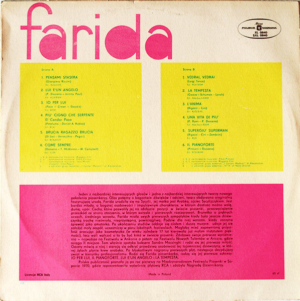 Farida (4) : Farida (LP, Comp, Blu)