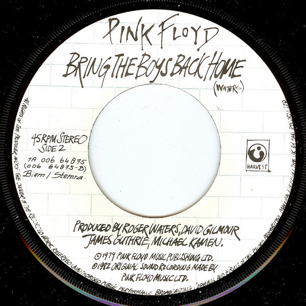 Pink Floyd : The Wall (Music From The Film) (7", Single)