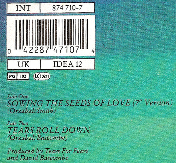 Tears For Fears : Sowing The Seeds Of Love (7", Single)