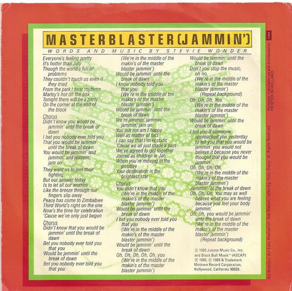 Stevie Wonder : Master Blaster (Jammin') (7", Single)