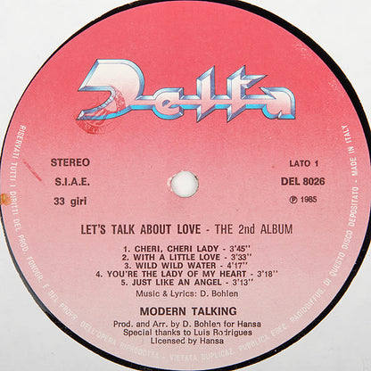 Modern Talking : Let's Talk About Love - The 2nd Album (LP, Album, Red)