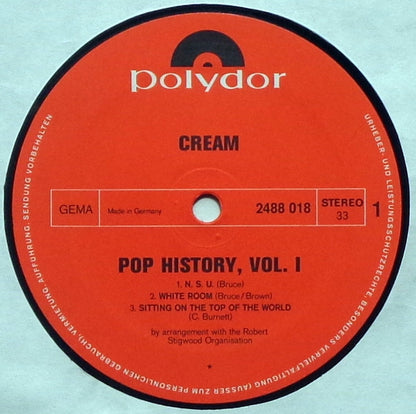 Cream (2) : Pop History Vol. 1 (2xLP, Comp, Gat)