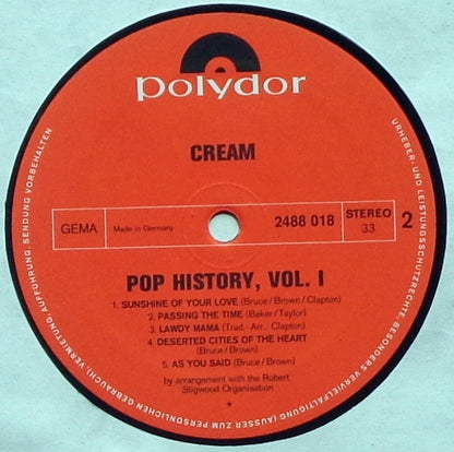 Cream (2) : Pop History Vol. 1 (2xLP, Comp, Gat)