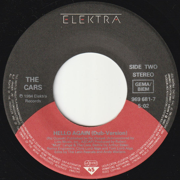 The Cars : Hello Again (7", Single)