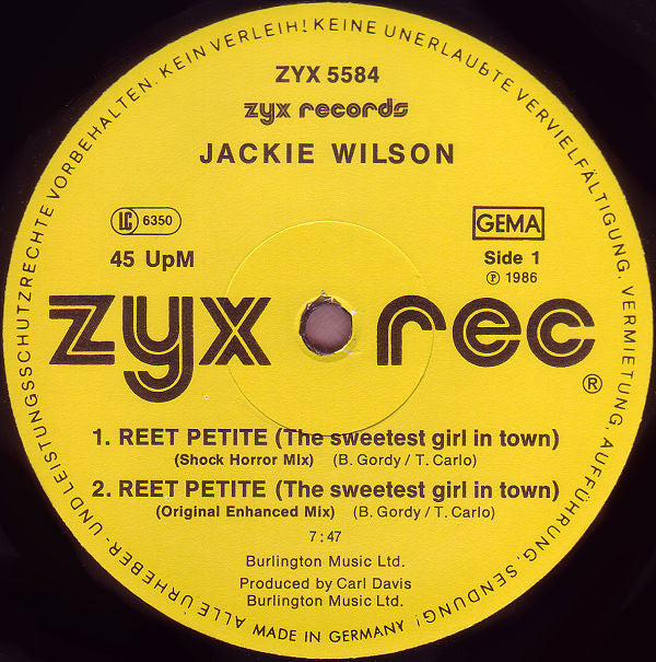 Jackie Wilson : Reet Petite (12", Maxi)