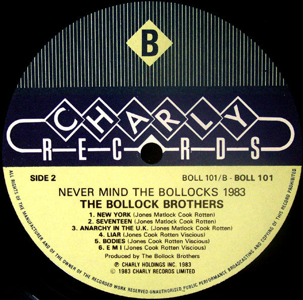 The Bollock Brothers : Never Mind The Bollocks 1983 (LP, Album)