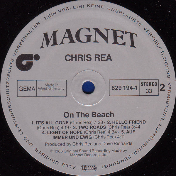 Chris Rea : On The Beach (LP, Album, Sil)