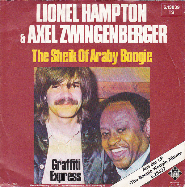 Lionel Hampton & Axel Zwingenberger : The Sheik Of Araby Boogie (7", Single)