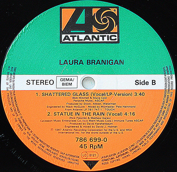 Laura Branigan : Shattered Glass / Statue In The Rain (12", Maxi)