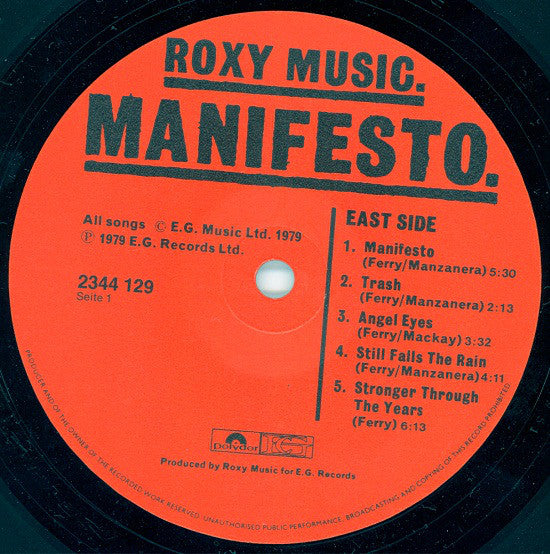 Roxy Music : Manifesto (LP, Album)