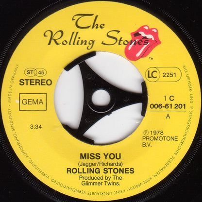 The Rolling Stones : Miss You (7", Single)