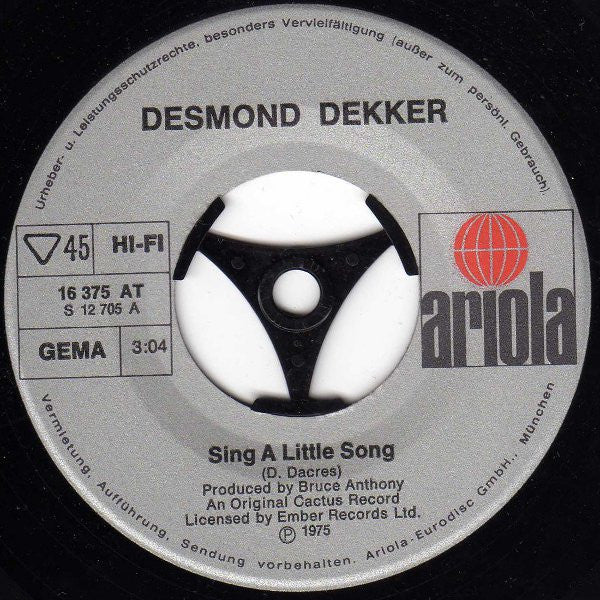 Desmond Dekker : Sing A Little Song (7", Single)