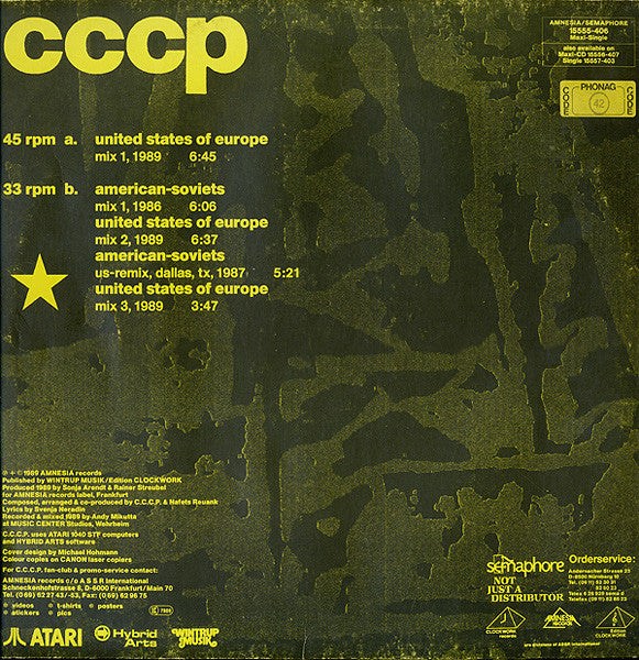 CCCP* : United States Of Europe (12", Maxi)