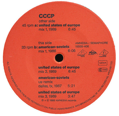 CCCP* : United States Of Europe (12", Maxi)