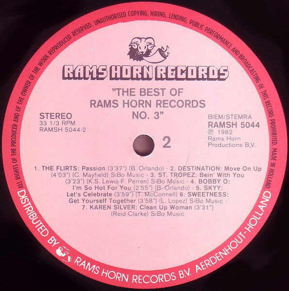 Various : The Best Of Rams Horn Records 3 (LP, Comp)