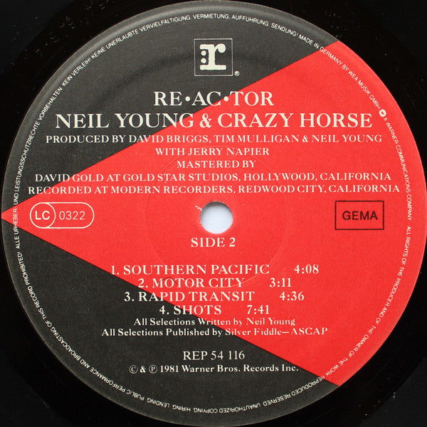 Neil Young & Crazy Horse : Reactor (LP, Album)