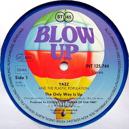 Yazz And The Plastic Population : The Only Way Is Up (12", Maxi, Blu)