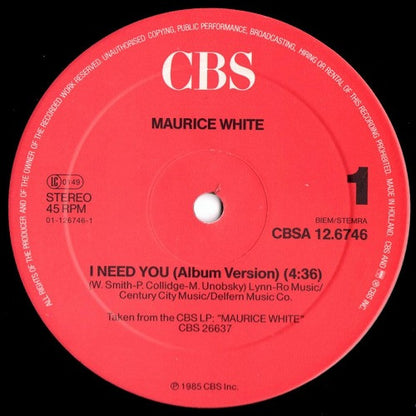 Maurice White : I Need You (12")