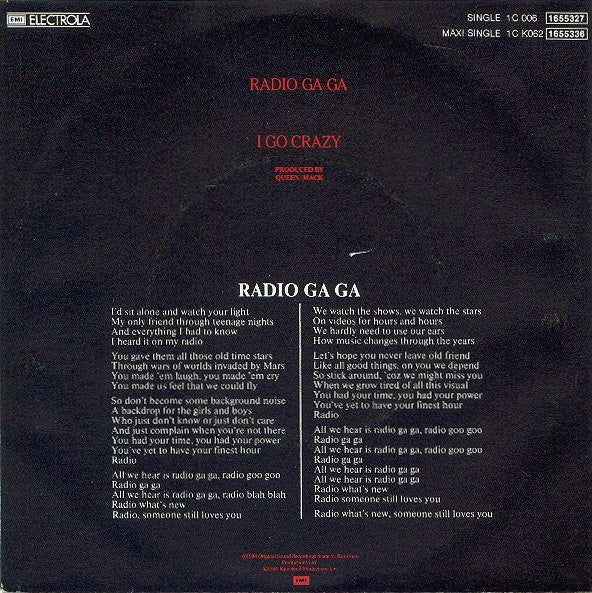 Queen : Radio Ga Ga (7", Single)