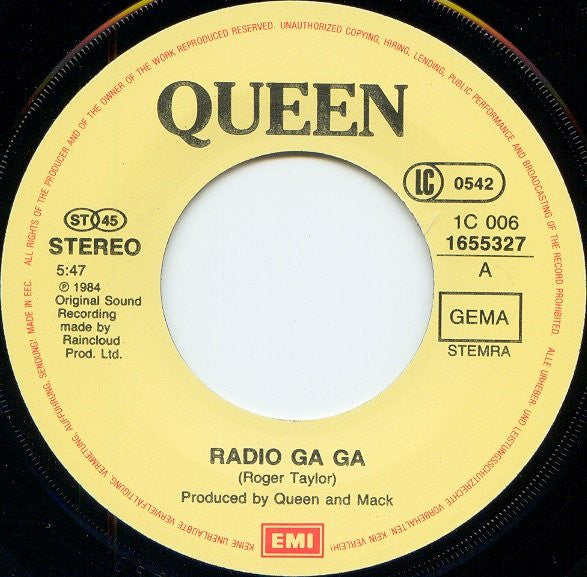 Queen : Radio Ga Ga (7", Single)