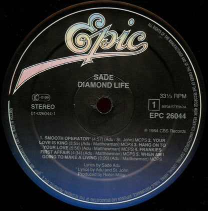 Sade : Diamond Life (LP, Album, Dar)