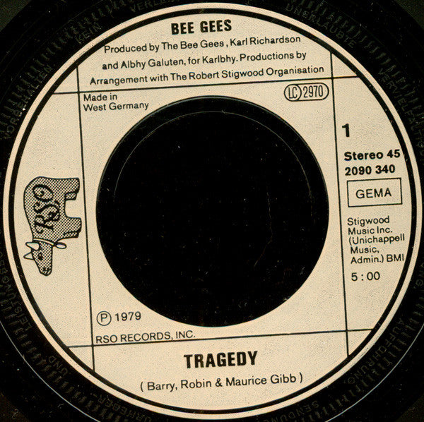 Bee Gees : Tragedy (7", Single)