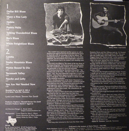 Townes Van Zandt : Live & Obscure (LP, Album)