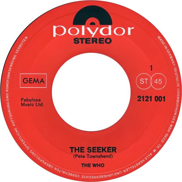 The Who : The Seeker (7", Single)