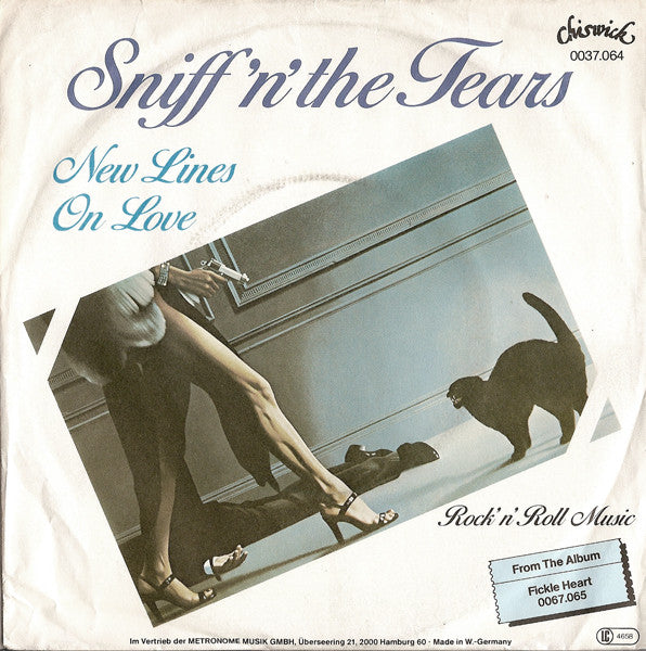 Sniff 'n' the Tears : New Lines On Love / Rock 'N' Roll Music (7", Single)