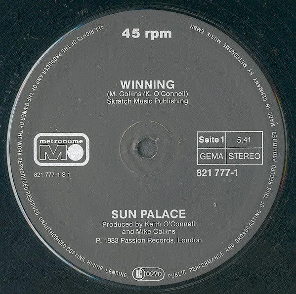 Sun Palace : Winning / Rude Movements (12", Maxi)