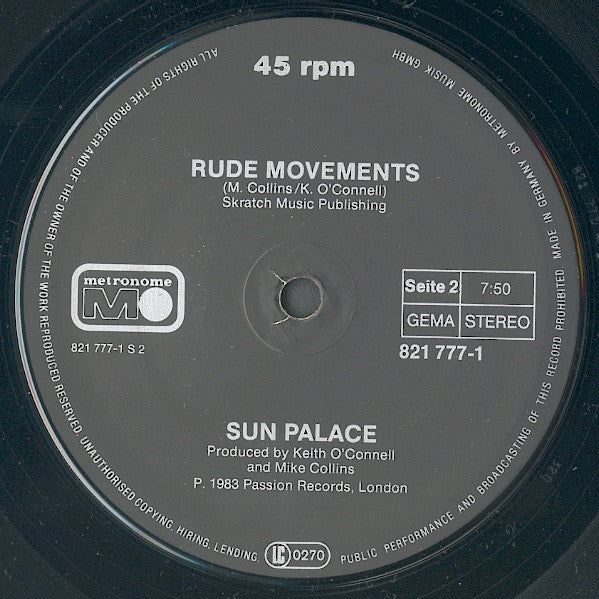 Sun Palace : Winning / Rude Movements (12", Maxi)