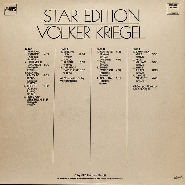 Volker Kriegel : Star Edition (2xLP, Comp)