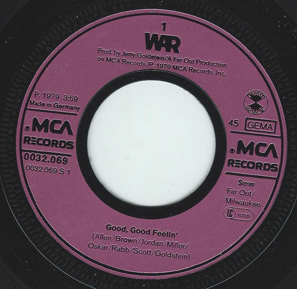 War : Good, Good Feelin' (7", Single)