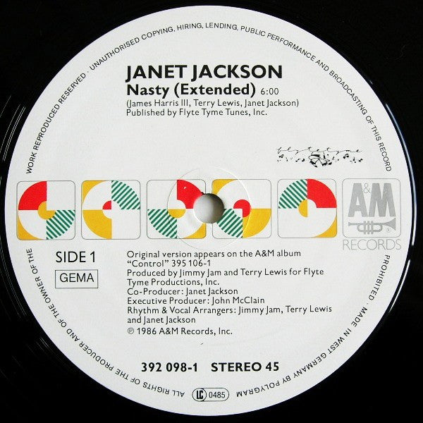 Janet Jackson : Nasty (12", Maxi)