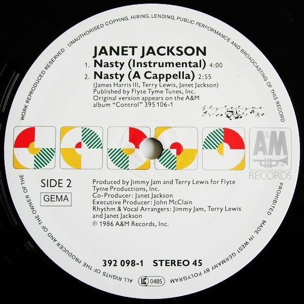 Janet Jackson : Nasty (12", Maxi)