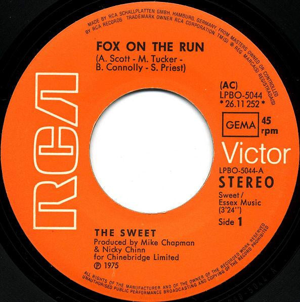 The Sweet : Fox On The Run (7", Single)