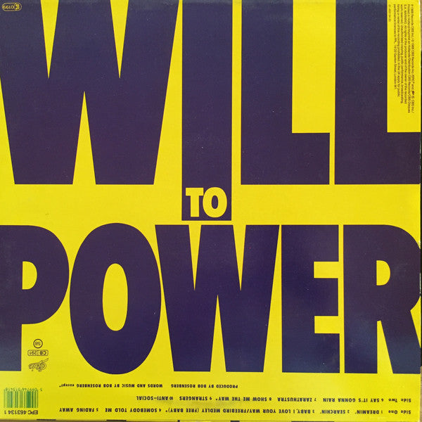 Will To Power : Will To Power (LP, Album)