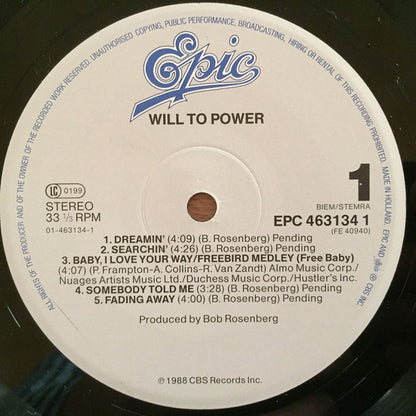 Will To Power : Will To Power (LP, Album)