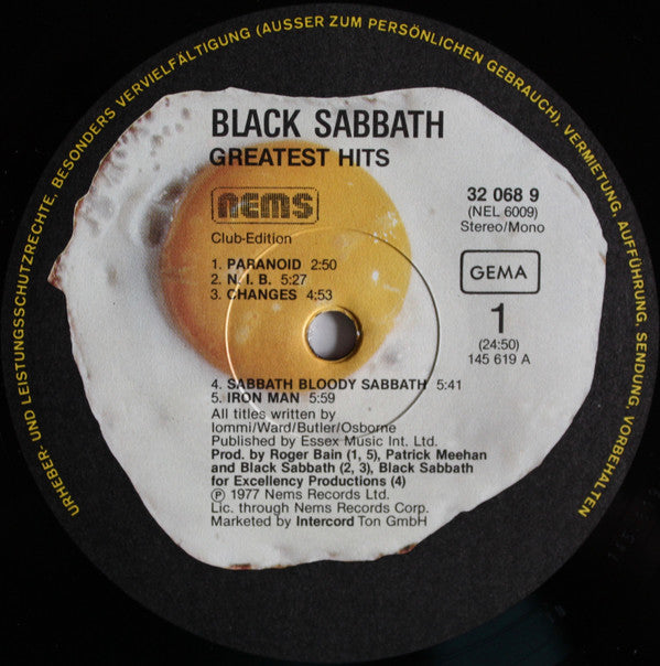 Black Sabbath : Greatest Hits (LP, Comp, Club)