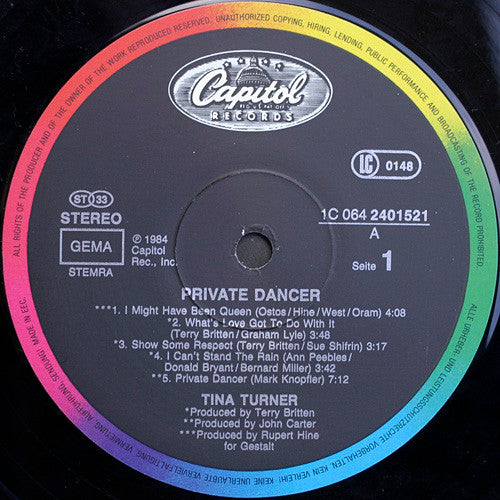 Tina Turner : Private Dancer (LP, Album)