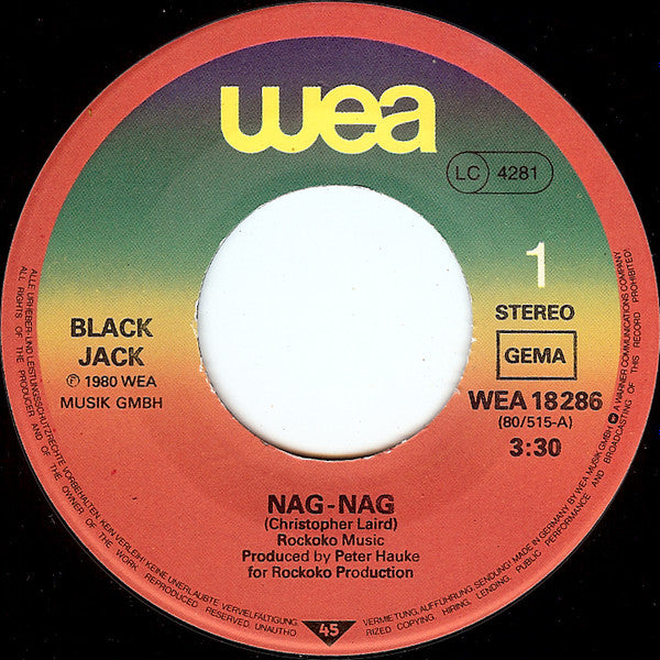 Black Jack (3) : Nag Nag (7", Single)