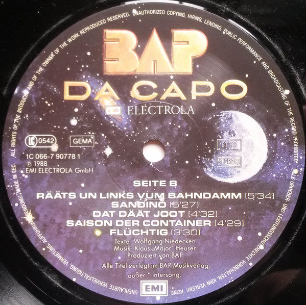 BAP : Da Capo (LP, Album)