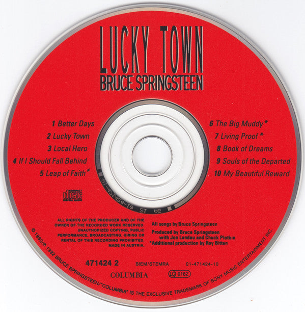 Bruce Springsteen : Lucky Town (CD, Album)