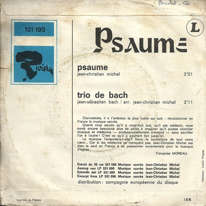 Jean-Christian Michel : Psaume (7", Single)