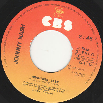 Johnny Nash : Tears On My Pillow / Beautiful Baby (7", Single)