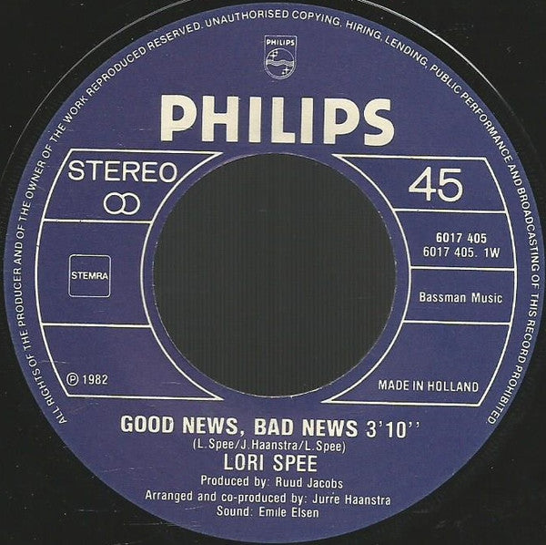 Lori Spee : Good News, Bad News (7", Single)