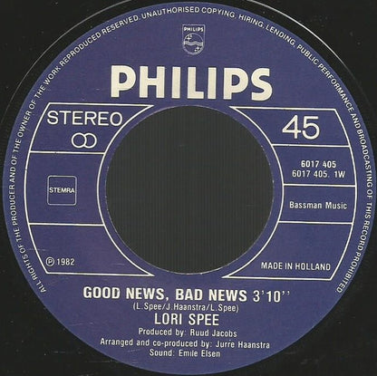 Lori Spee : Good News, Bad News (7", Single)