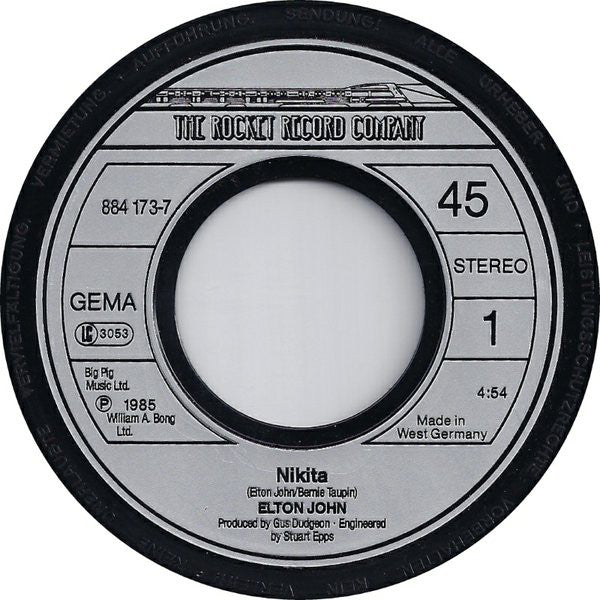 Elton John : Nikita (7", Single)