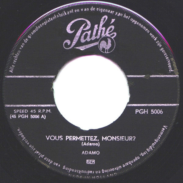 Adamo : Vous Permettez, Monsieur? / Dans Le Vert De Ses Yeux (7", Single)